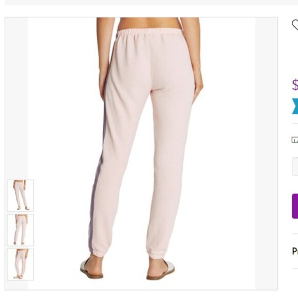 Wildfox Summer Striped Loose Fit Soft VSCO Joggers Sweatpants Size Large - Picture 2 of 2